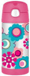 Thermos FUNtainer Gyermek termosz szívószállal - virágok 355 ml