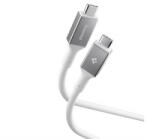 Spigen ESSENTIAL EB10020CC adatkábel (Type-C - Type-C, 100W, PD gyorstöltő, 200cm) FEHÉR (ACA08775) (ACA08775)