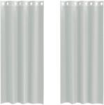 vidaXL 2 db világosszürke fátyolfüggönyök rojtokkal 140x225 cm 4102109 (4102109)