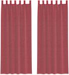 vidaXL 2 db borvörös fátyolfüggönyök hurokkal 140x260 cm 0.25 kg 4102340 (4102340)