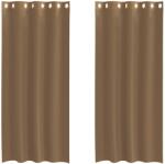 vidaXL 2 db világosbarna színű fátyolfüggönyök rojtokkal 4102128 (4102128)