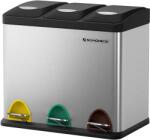 SONGMICS Szelektív hulladékgyűjtő, szemeteskuka rozsdamentes acél 24l (LTB24L)