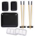 Excellent Houseware Sushi készlet 8 részes, Kiváló Háztartási, kerámia, fekete (KO-210000890)