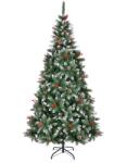 Kring Salzburg műfenyő, Tobozokkal és cseresznyevirágokkal, Havas jelleg, 210 cm, Zöld