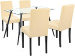  Alen 4+1 étkező garnitúra fekete-bézs