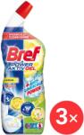 Bref Power Aktiv Gel WC-tisztító, légfrissítő hatású citrom, 700 ml (3x9000101312133)