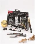 uni Chalk PWE-5M karácsonyi 4 db-os elegáns színek folyékony kréta készlet (fehér, fekete, arany, ezüst) (2UPWE5M4DBELEGANS4) - officedepot