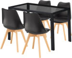  Treva 4+1 étkező garnitúra fekete-fekete