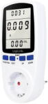 LogiLink Prelungitor PRIZA LOGILINK, Schuko x 1, conectare prin Schuko (T), contor de cost energie, 16 A, afisaj energie / putere / tarif cost, baterie incorporata, alb, "EM0003" (timbru verde 0.18 lei) (EM000