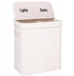 Springos Bambusz Szennyestartó Kosár Fürdőszobába Kétrekeszes 100L (HA0160)