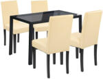  Karen 4+1 étkező garnitúra fekete-bézs