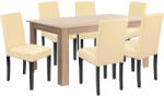  Leon 6+1 étkező garnitúra sonoma tölgy-bézs - pepita - 190 490 Ft