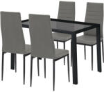  Rowan 4+1 étkező garnitúra szürke-fekete