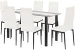  Denton 6+1 étkező garnitúra fehér-fekete