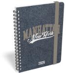 Lizzy Card Határidőnapló LIZZY CARD B/6 heti spirálozott gumis Manhattan New York 2026. 21582 (21582)