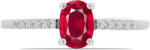  Ezüst Gyűrű Madagaszkári Rubinnal és Fehér Topázzal, Y61083/57