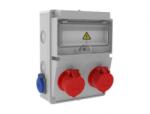 Bemis Tablou Electric Bemis, Aparent, IP44, 224x302x120 mm, ABS, Gri, 2 Prize 5/16A 400V, 2 Prize 1/16A 230V, Halogen Free (CB-BH222182020-BMS)