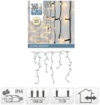  360 LED-es Prémium Hálózati Jégcsap Fényfüzér - Meleg Fehér, 12 méter