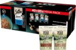Sheba SHEBA Sauce Collection Fish Flavours tasak 40x85g - nedves teljes értékű eledel felnőtt macskáknak, szószban + WILD FARM 2x50g macskaeledel macskáknak