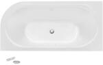 Besco Cada de baie freestanding, cu preaplin cu fanta, dreptunghiulara 170 cm, alba, Besco Avita A-line stanga WAA-170ALBS (WAA-170ALBS)