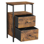 VASAGLE Ipari Stílusú Éjjeliszekrény Rusztikus Barna-Fekete - fizz - 18 848 Ft