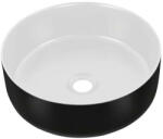 Eros SIMPLE 8 - PULTRA ültethető - Top Counter - porcelán mosdó- MATT FEKETE/FEHÉR - 36 x 36 x 13 cm (82MFMF6259) - watermarkt