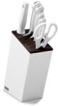 WÜSTHOF Set de cuțite WUSTHOF CLASSIC WHITE 6 piese "versiunea cuțit de pâine" cu bloc de cuțite subțire