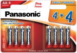 Panasonic LR6PPG/8BW 4+4 PRO POWER alkáli tartós elem, AA (ceruza), 8 db/bliszter (LR6PPG-8BW4-4)