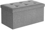 SONGMICS Összecsukható vászon tárolópuff, ottomán, szürke 76x38x38cm (LSF001G02)
