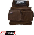 AWTools Black Line 30604 profi övtáska, velúr bőr - 29, 5x26 cm (3 zseb) (AW30604)