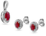  Rubin készlet fehérarany 0, 030 ct gyémántokkal IZBR091ARS