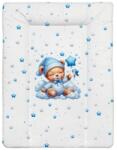  Kis pufi puha softy pelenkázó lap 50 x 70 cm - Felhős maci kék