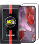 Google Pixel 9a 5G üvegfólia, tempered glass, előlapi, edzett, hajlított, fekete kerettel, Veason 6D Pro