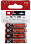 BC Batteries Extra Zinc Féltartós Mikro Elem AAA R03 B4