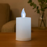 BC LED mécses fehér gyertya - átlátszó láng - elemmel