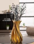  „Fold arany spirál - modern 3D nyomtatott kerámia váza elegáns csavart mintával - 24, 5 cm