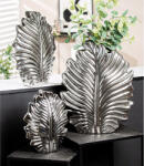  „Monstera levél formájú vízálló, ezüst színű design kerámia váza - 38cm