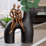  Gyönyörű kovácsolt hatású fekete vízálló váza - 26 cm