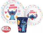 Disney Lilo és Stitch Palms étkészlet, micro műanyag szett 260 ml-es pohárral