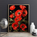 Pictorul Fericit Buchet de maci (Bouquet of poppies) - Pictură pe numere Panza pictura