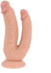 Guilty Toys Dildo Dublu Realist cu Ventuza, PVC, Natural, 21 cm, Guilty Toys Dildo