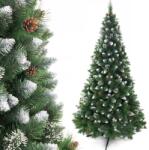 Hessa Brad Artificial de Craciun Imperial Verde/Alb cu Conuri Naturale si Cristale de Zapada pe Varfuri 180cm (RO-SR-180)