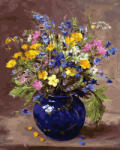 iPicasso Set pictura pe numere, cu sasiu, Buchet in vaza albastra, 40x50 cm (PC40501169)