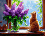 iPicasso Set pictura pe numere, cu sasiu, Tacere cu parfum de liliac, 40x50 cm (PC40501336)