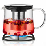 köken Ceainic sticlă cu infuzor inox Koken, 1500 ml, rezistent la temperaturi, pentru plită și cuptor microunde, compatibil mașina de spălat vase, transparent