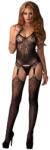 Leg Avenue Jacquard Net Bodystocking Black O/S