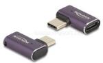 Delock USB Adapter 40 Gbps USB Type-C PD 3.1 240 W csatlakozódugóval - csatlakozóhüvellyel, ívelt bal / jobb 8K 60 Hz fém (DL60287) (DL60287)