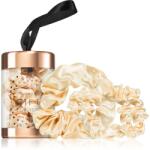 BrushArt Gift for You Slim & Midi satin scrunchie set Elastice pentru par Blonde latte 3 buc