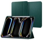 Spigen urban fit tabletvédő álló, flip, oldalra nyíló, trifold, asztali tartó, ceruza tartó, textil minta, sötétzöld, kompatibilis: Apple IPAD Pro 11, 2025, / IPAD Pro 11, 2024 (ACS07759)