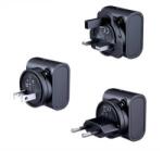 Remax utazó töltő Type-C aljzat (30W, PD gyorstöltő, GaN, EU, UK, US) FEKETE (RP-U192) (RP-U192)